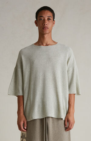 Heather Stone Waffle Knit Short Sleeve T-Shirt image number 2