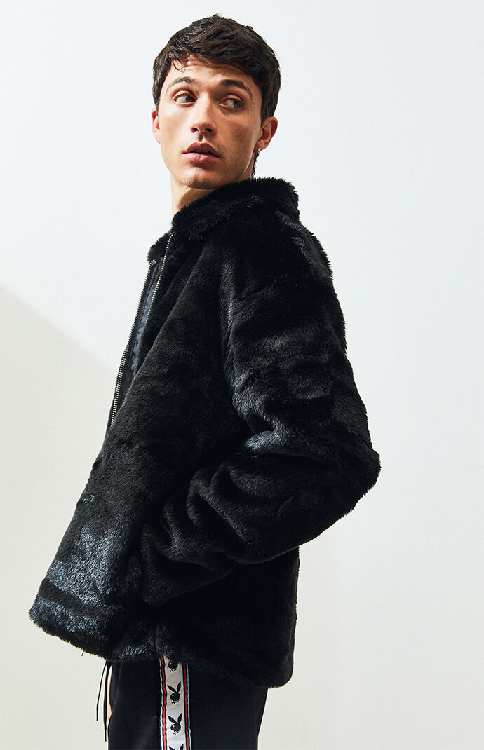 Playboy fuzzy jacket clearance