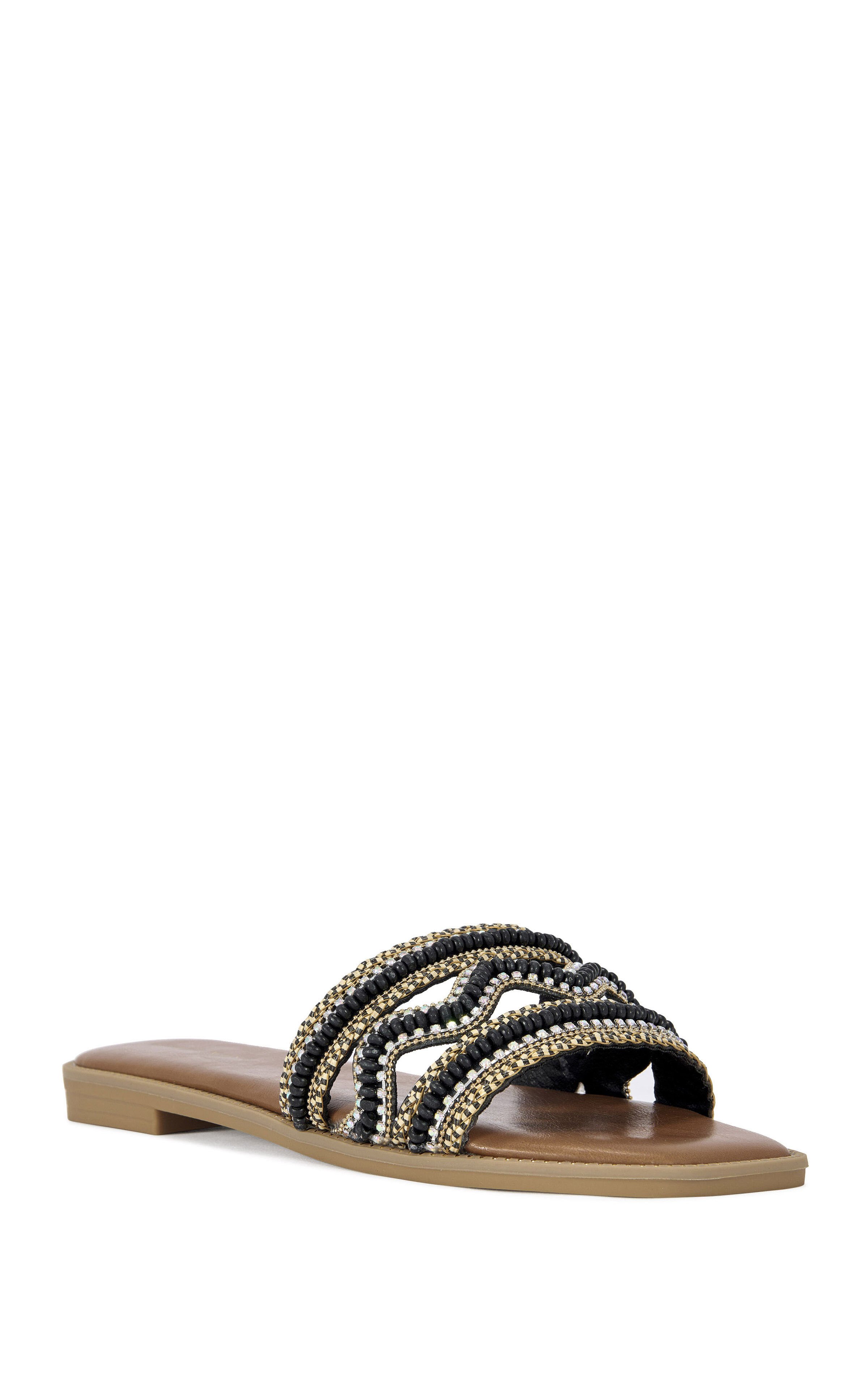 AZALEA WANG Women's Wen Black Flat Sandals