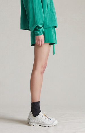 Women's Mint Leaf Crinkle Nylon Running Shorts image number 3