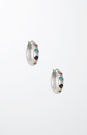 Crystal Rainbow Hoop Earrings image number 1