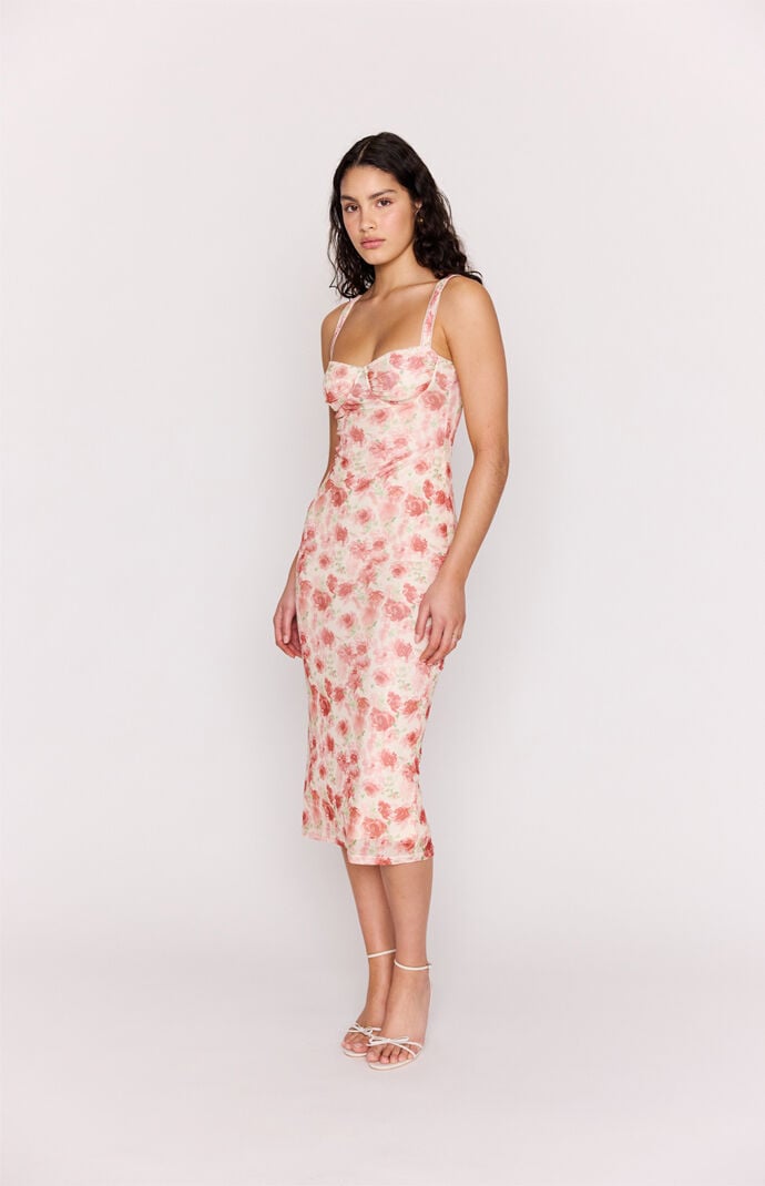 MINKPINK Camille Mesh Bustier Midi Dress