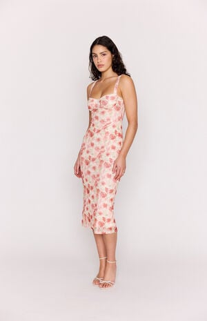 Camille Mesh Bustier Midi Dress image number 4