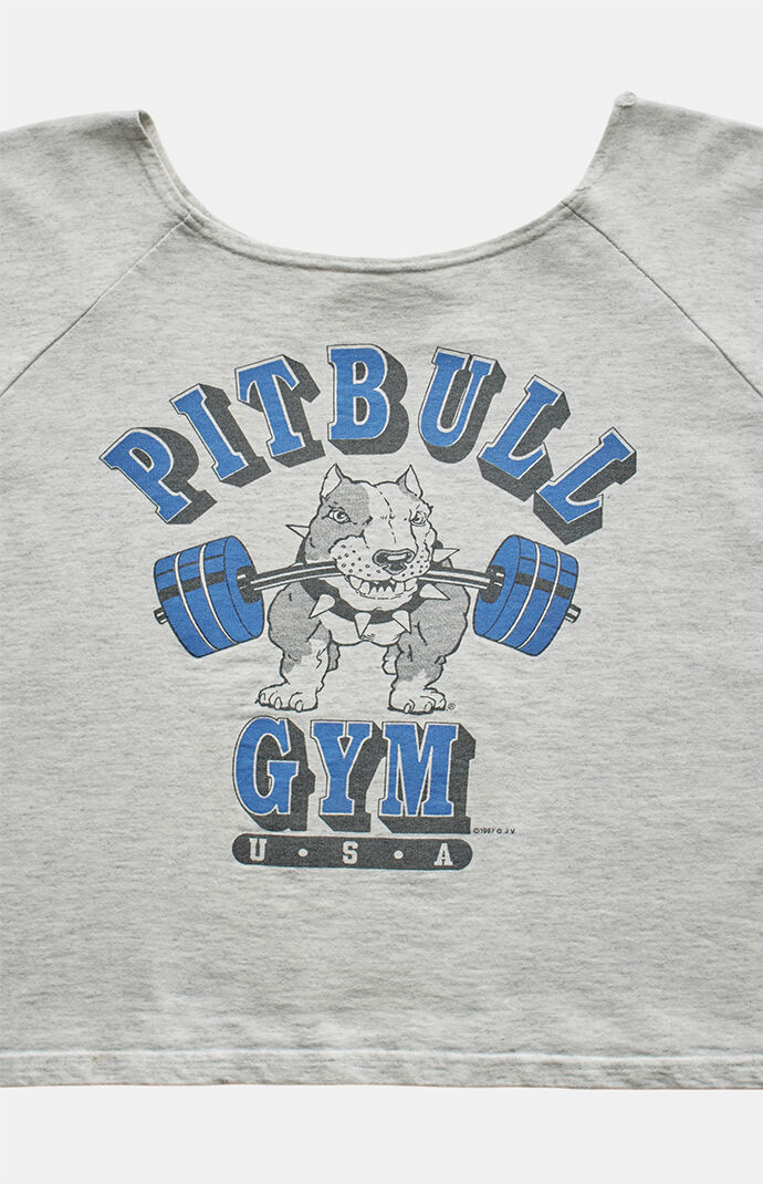 PS VINTAGE 80s Pitbull Gym Cropped Graphic Top