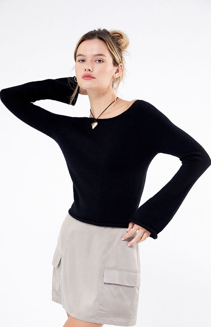 Beverly & Beck Off-The-Shoulder Flare Sweater
