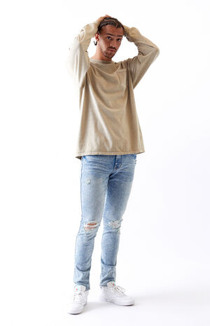 Ripped Light Skinny Jeans image number 6