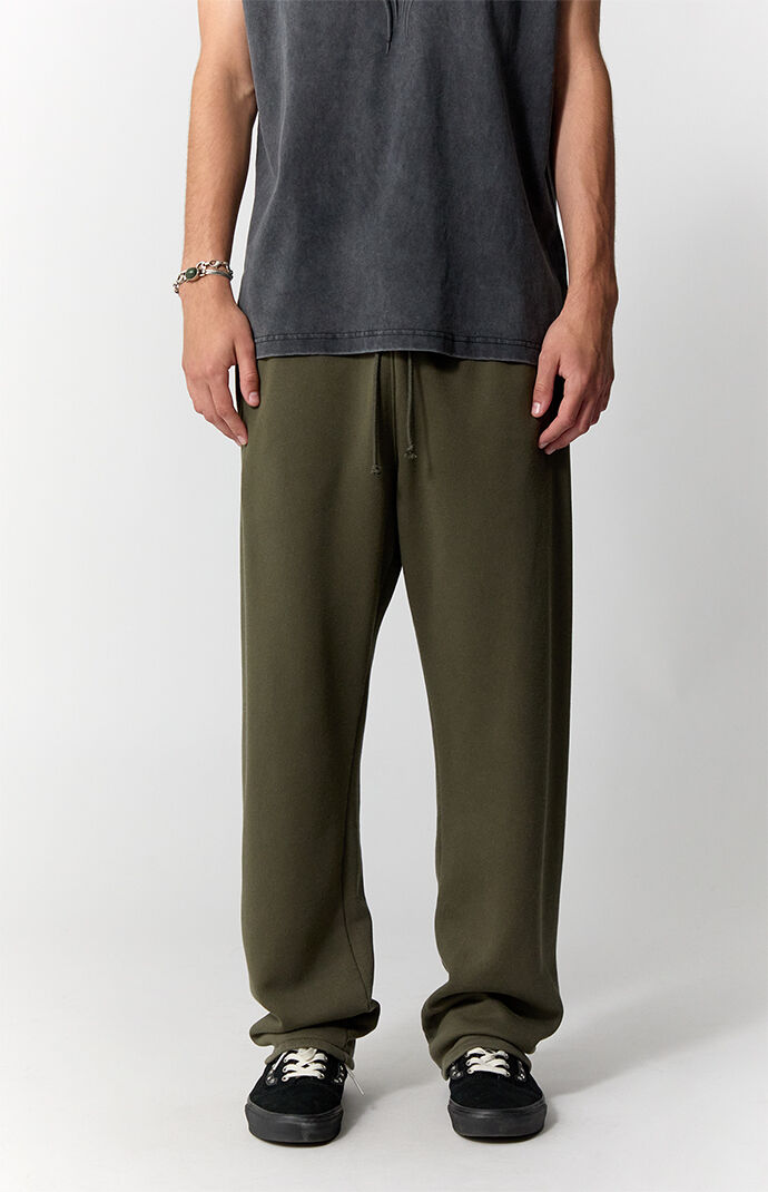 Pacsun Olive Johnny Fleece Straight Sweatpants