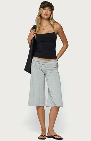 Shirly Wide Leg Foldover Capri Pants image number 5