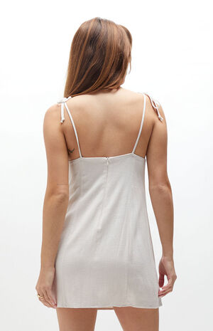 Ruched Linen Mini Dress image number 4