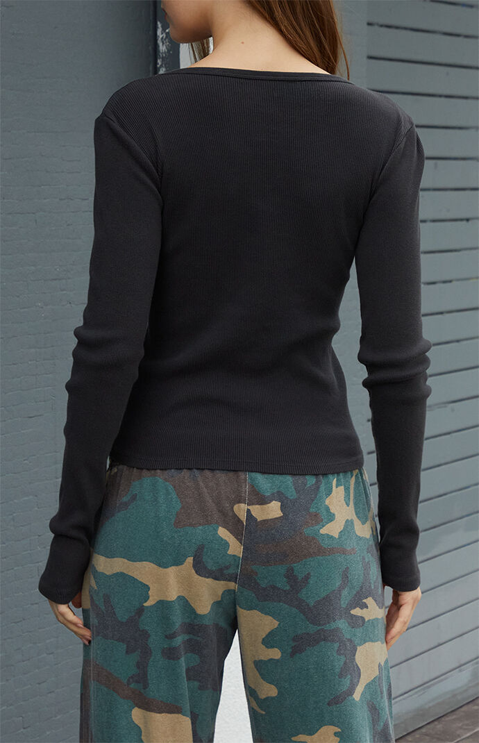 John Galt Black Josephine Long Sleeve Top