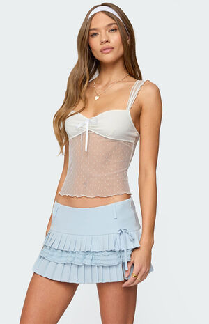 Dotted Sheer Mesh Top image number 3