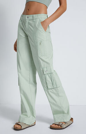 Green Low Rise Puddle Pants image number 3