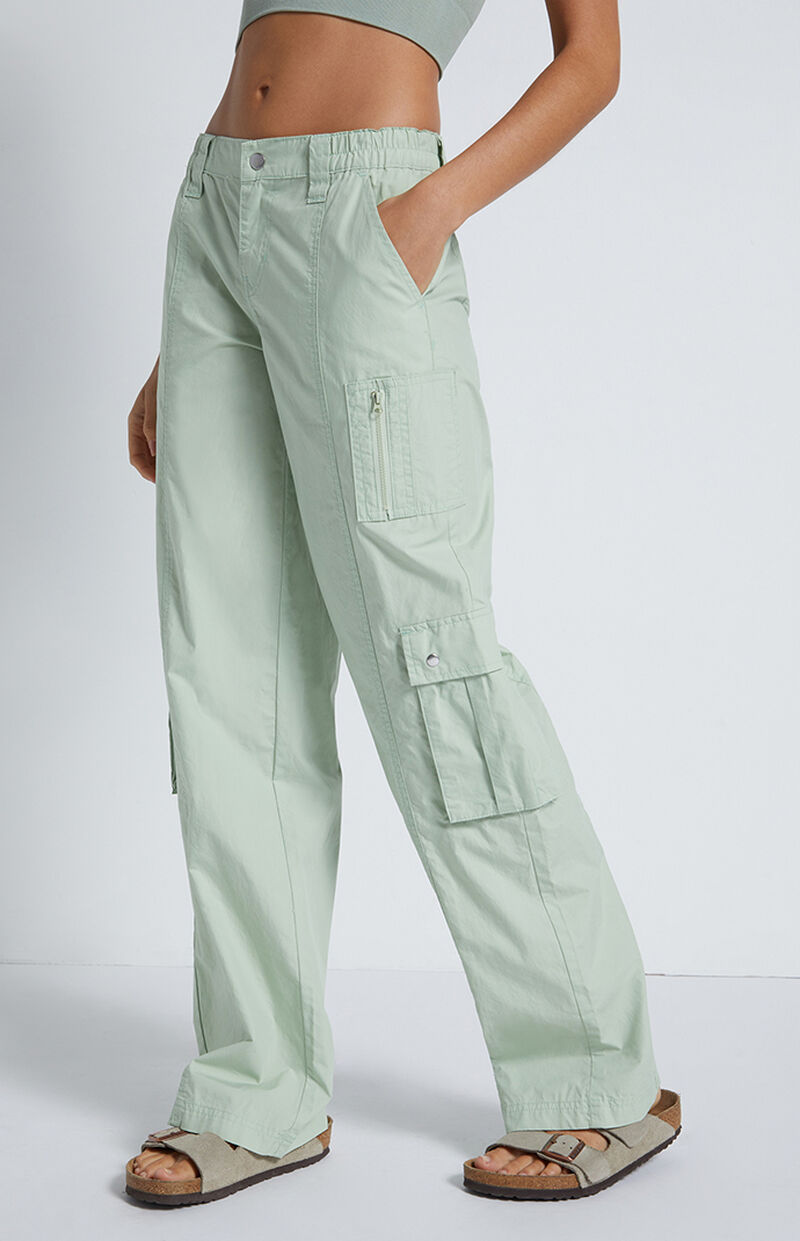 PacSun Green Low Rise Puddle Pants PacSun