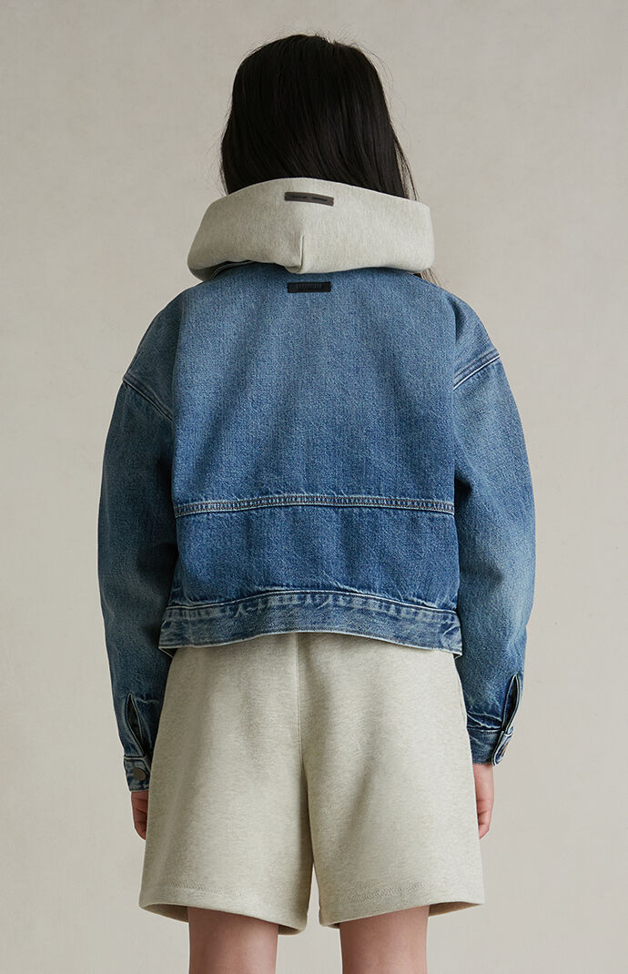 Fear of God ESSENTIALS Kids Classic Blue Denim Trucker Jacket | Pacsun