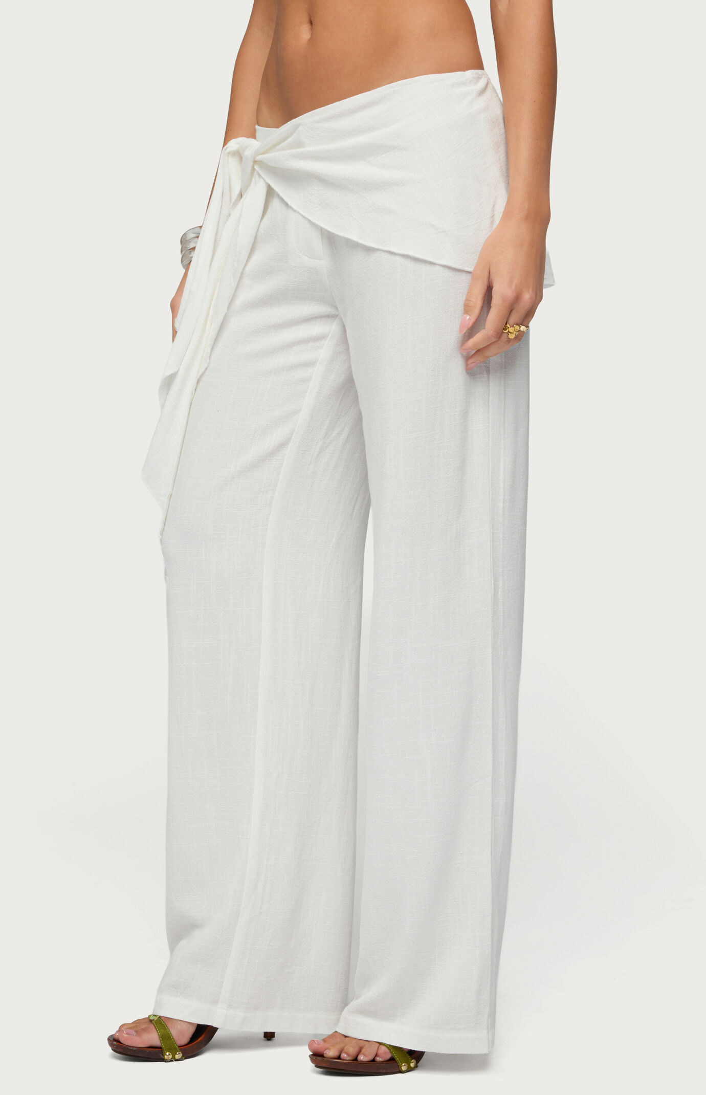 Edikted Suki Sarong Belt Linen Look Pants