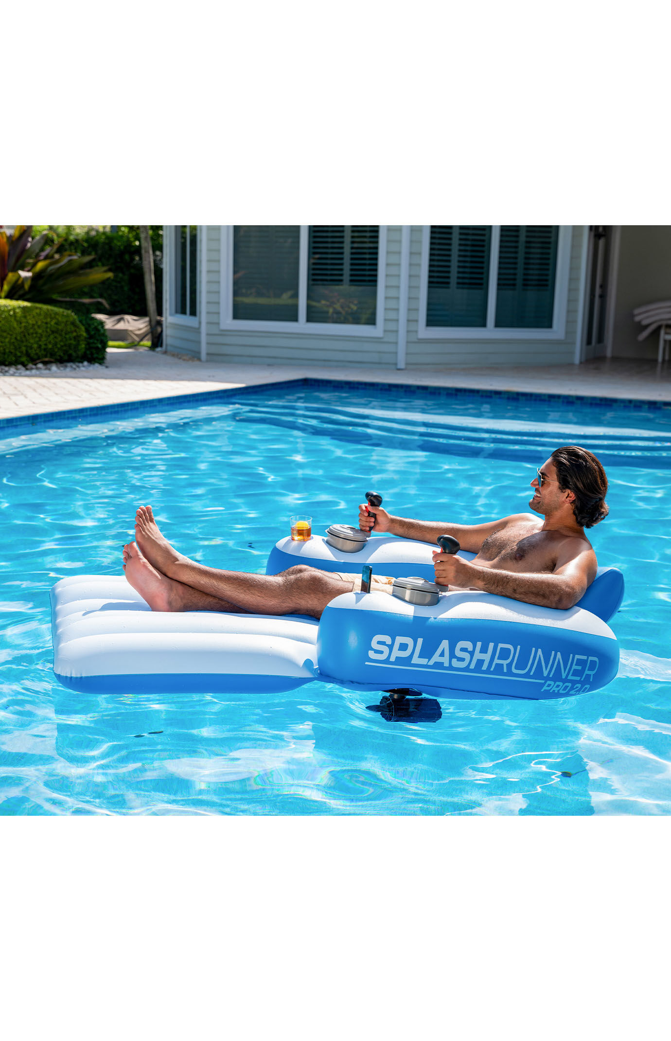 PoolCandy Splash Runner Pro 2.0 12V Motorized Luxury Pool Lounger PacSun