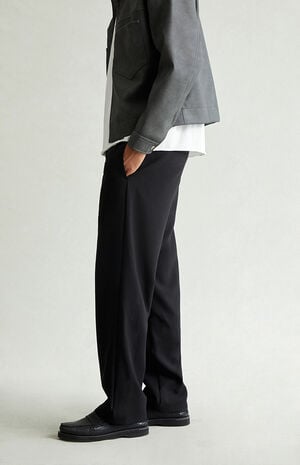 Black Straight Drawstring Trousers image number 3