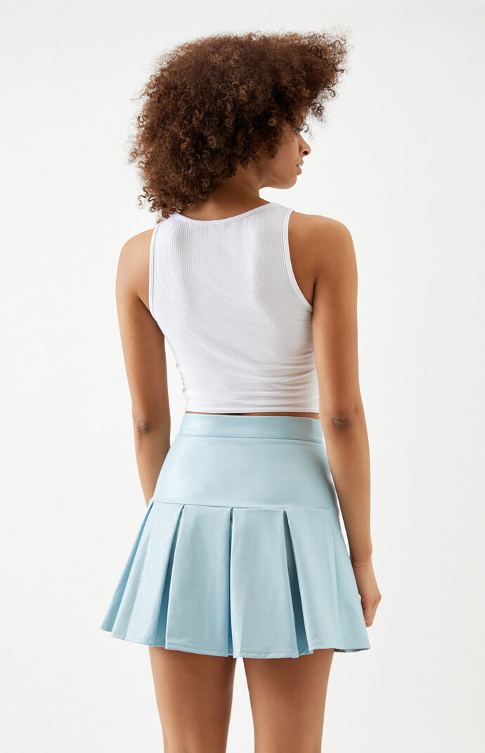 Faux Leather Tennis Skirt