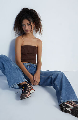 Chunky Ribbed Knit Tube Top image number 1