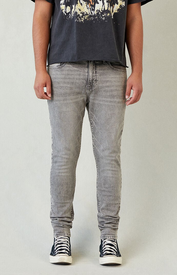 Pacsun Bryce Stacked Skinny Jeans Stretch Gray