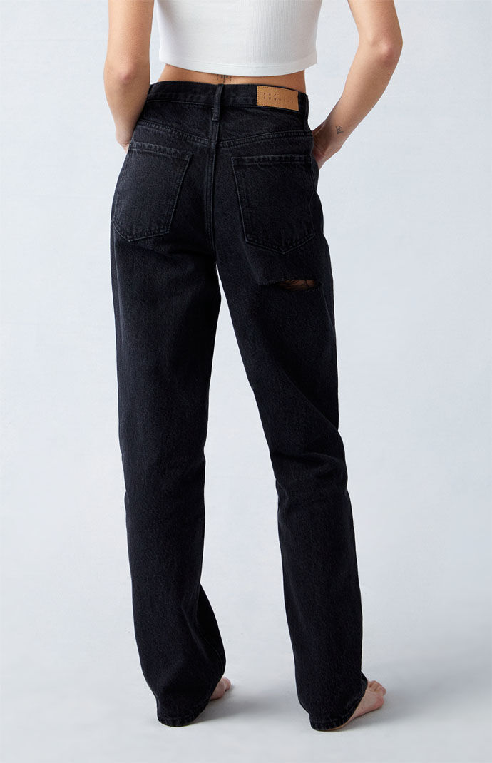 Pacsun Eco Black Butt Slit Dad Jeans | PacSun