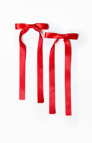 2 Pack Satin Bow Barrettes image number 1