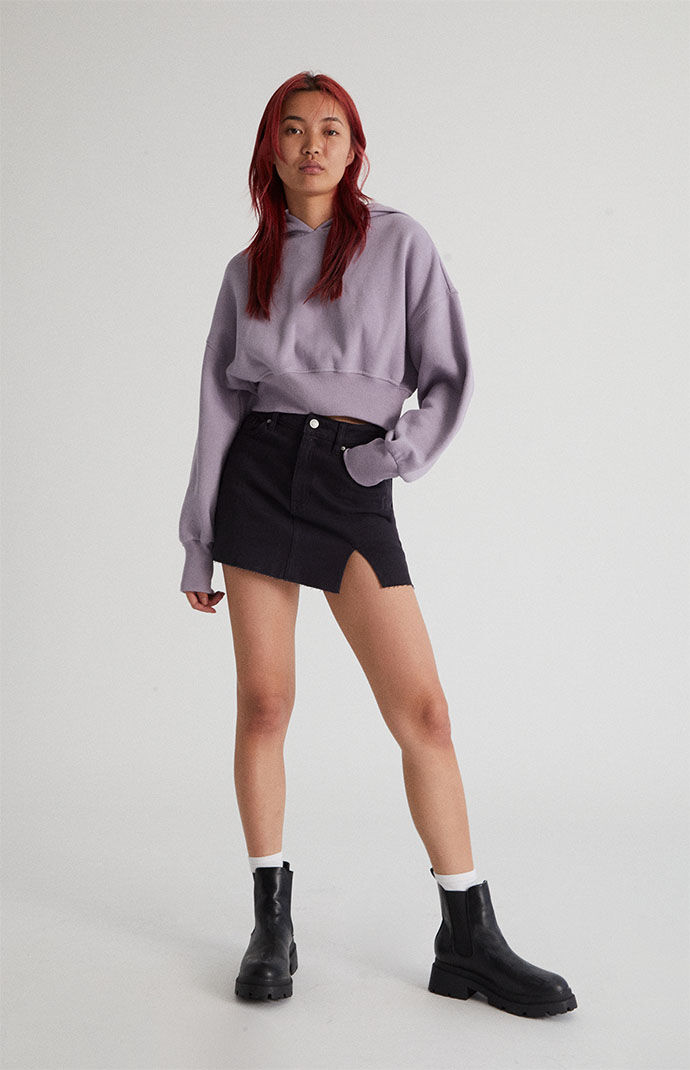 PacSun Black Ultra High Waisted Denim Mini Skirt PacSun