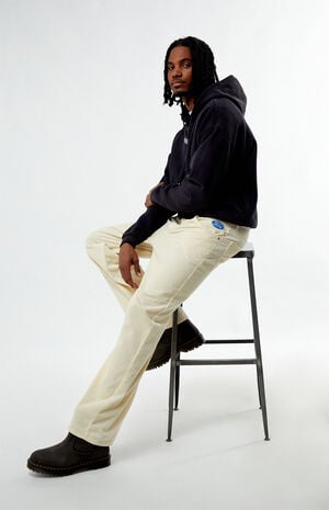 Cream Corduroy Baggy Pants image number 1