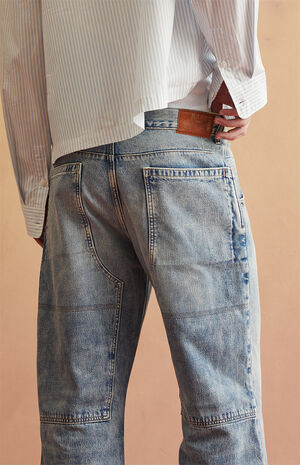 Light Blue Back Panel Baggy Jeans image number 5