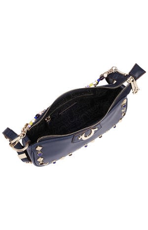 Navy Chain & Studs Shoulder Bag image number 6