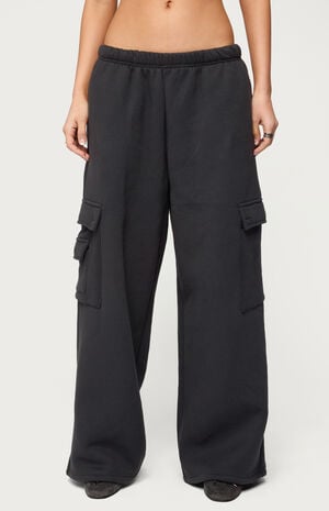 Petite Wide Leg Cargo Sweatpants image number 1