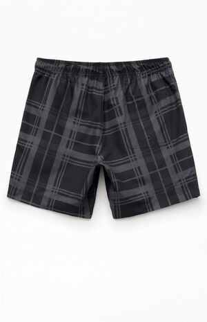 Black&nbsp;Plaid&nbsp;Eco 6.5" Swim Trunks image number 2