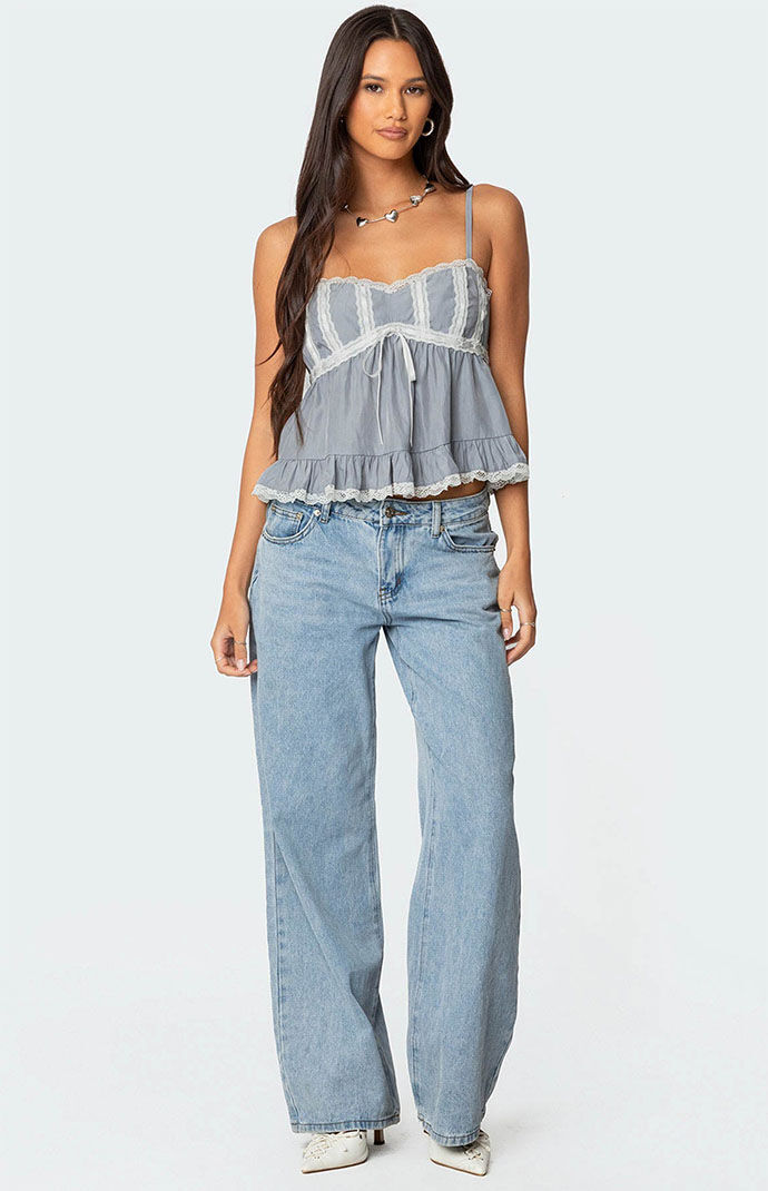 Edikted Lace Trim Babydoll Tank Top | Pacsun