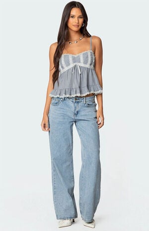 Lace Trim Babydoll Tank Top image number 2