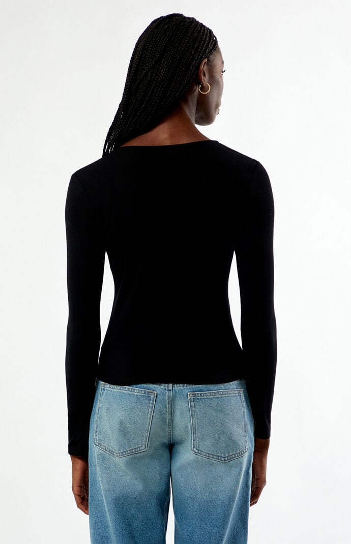 Your Favorite Shelby Button Up Split Hem Long Sleeve Top