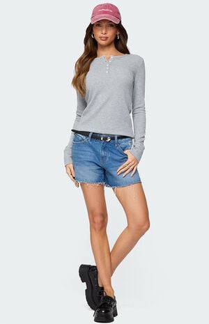 Helaine Waffle Henley T-Shirt image number 2