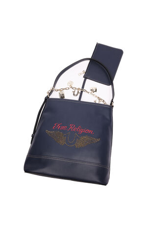 Chain Moto Faux Leather Bucket Bag image number 7