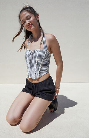 June Gingham Halter Corset image number 1