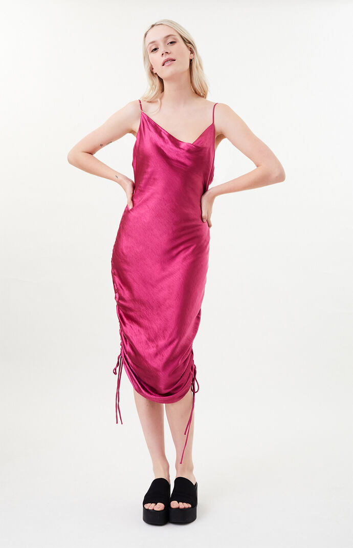 Magenta String Along Midi Dress