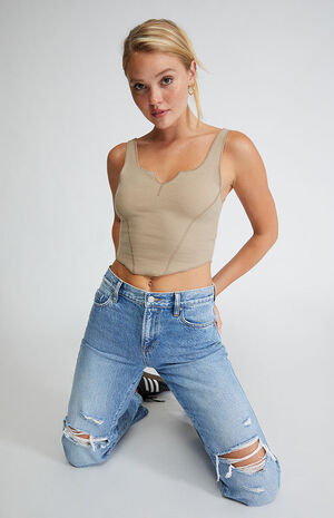 Brown Sugar Notched Tank Top image number 4