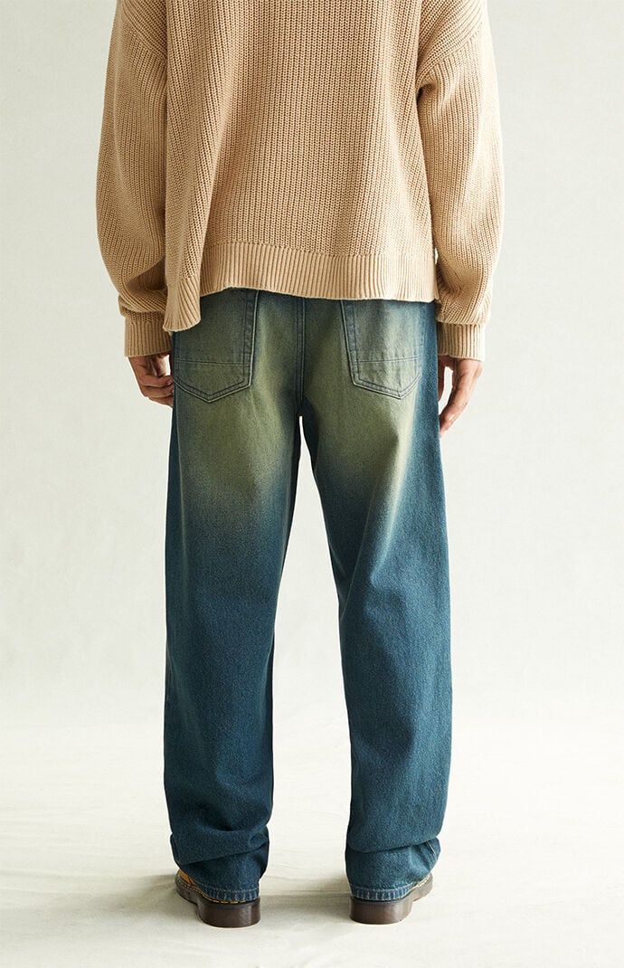 Pacsun Dylan Baggy Jeans Dark Blue Green Tint