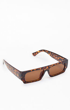 Tortoiseshell Rectangle Sunglasses image number 1