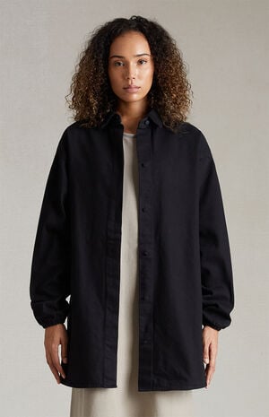 Women's Overdye Black Denim Button Down Shirt Women's Overdye Black Denim Button Down Shirt image number 2