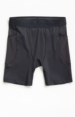 Active Black Compression Biker Shorts image number 1