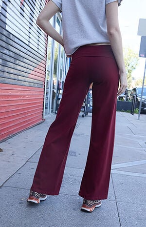 Burgundy Priscilla Flare Pants image number 3