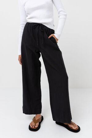 Black Classic Drawstring Pants image number 1