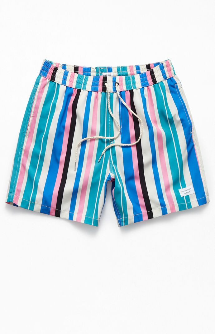 Beach Dweller Striped 18" Swim Trunks