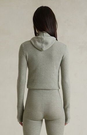Women&rsquo;s Abbey Stone Waffle Knit Tight Hooded Sweater image number 4