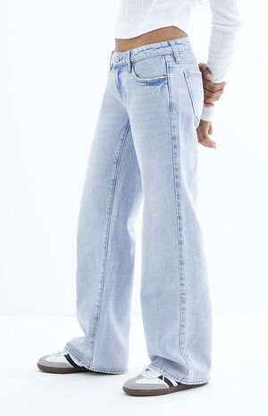 Light Indigo Low Rise Girlfriend Jeans image number 3