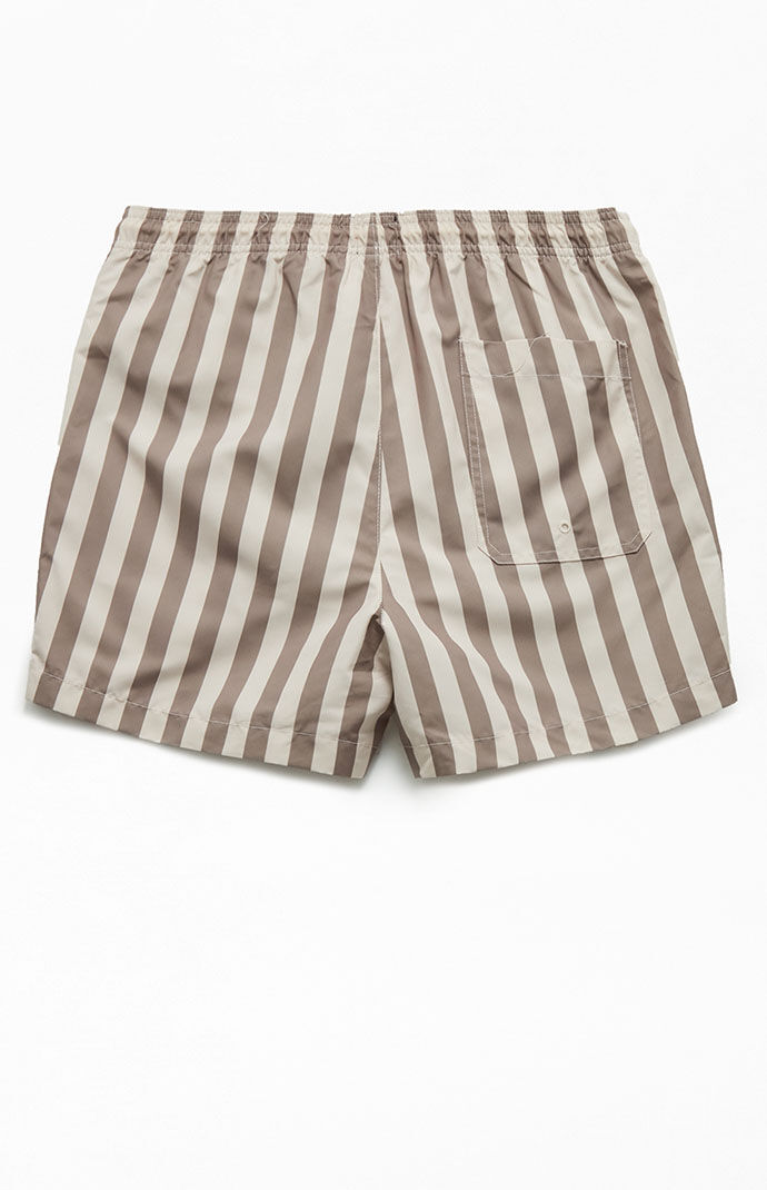 PacSun Tan Stripe 15 Swim Trunks PacSun